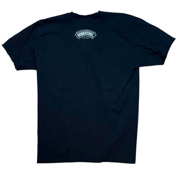 Dom Rebel Graphic T-Shirt Womens Black V-Neck Finders Keepers Dirty Sneakers XL - Picture 3 of 8